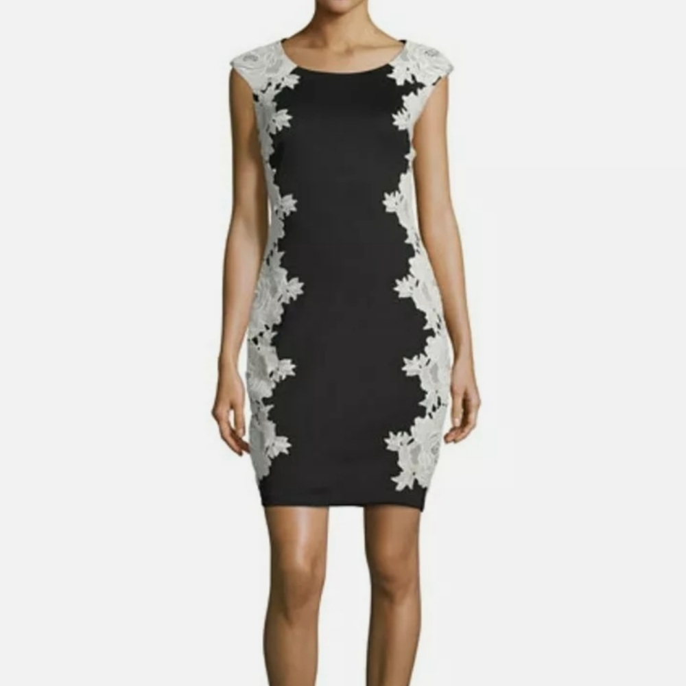 JAX Cap Sleeve Sheath Lace Dress Size 4